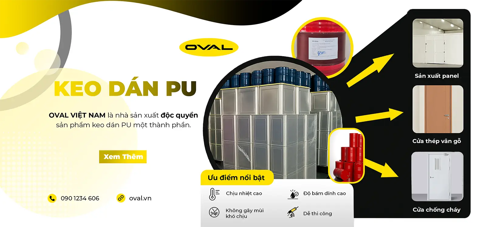 Keo PU OVAL-K trong sản xuất cửa chống cháy