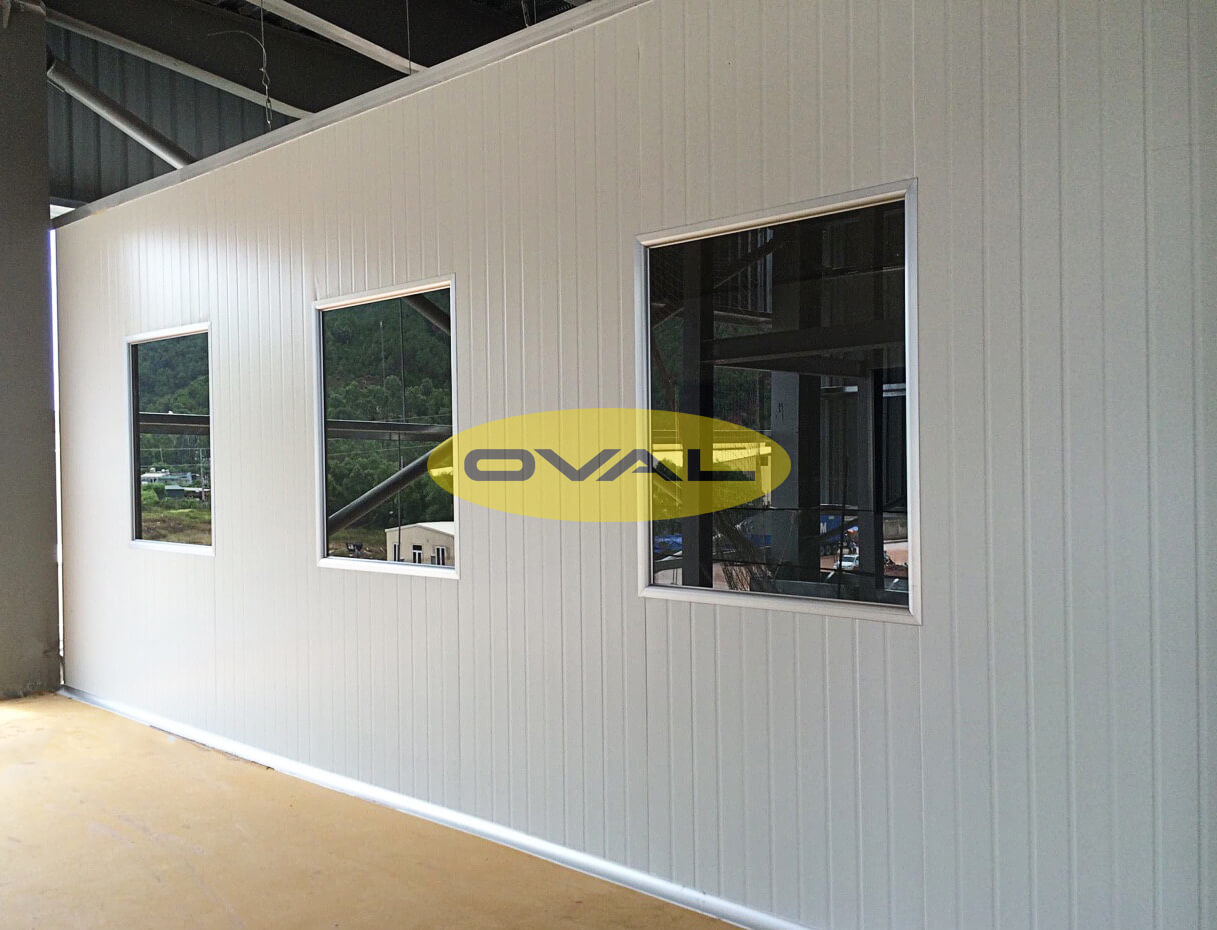 Tấm Panel PU lắp đặt nhà tiền chế văn phòng