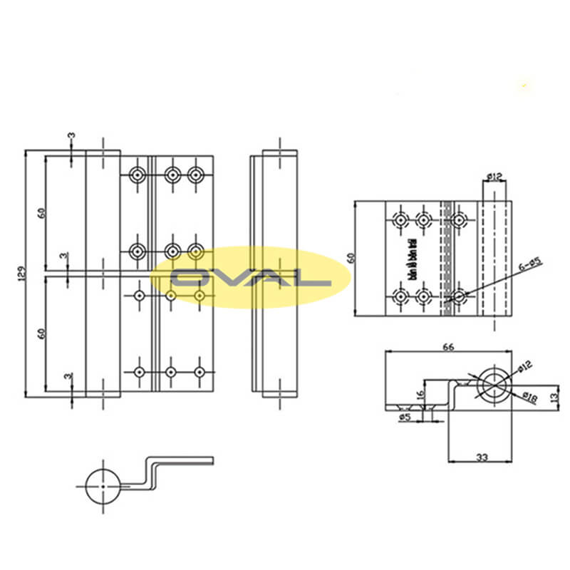 Bản lề Inox 304 - phụ kiện cửa Oval VN